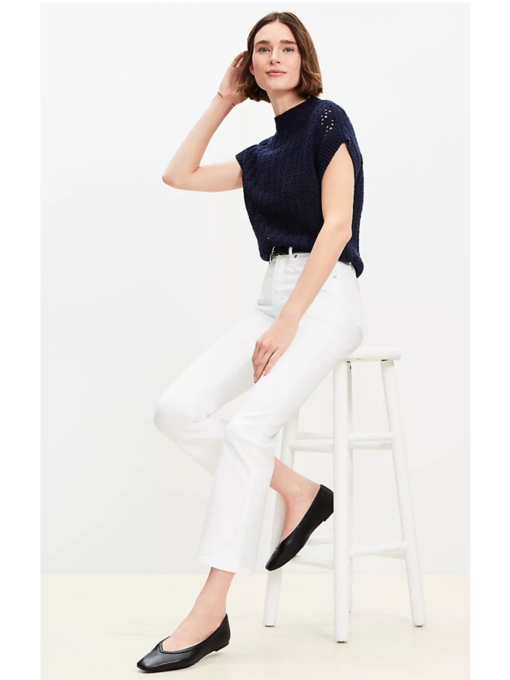 Classic High-Rise White Women's Jeans